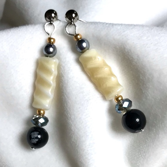 Hand Crafted Jewelry - Handmade Earrings with Vintage and Modern Elements (E02-2H) New Without Tags